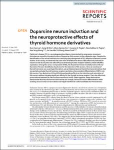 Dopamine neuron induction and the neuroprotective effects of thyroid hormone derivatives