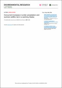 Concurrent increases in winter precipitation and summer wildfire risk in a warming Alaska