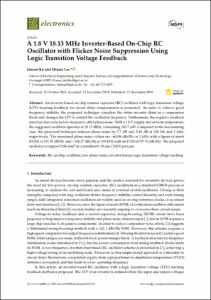 A 1.8 v 18.13 mhz inverter-based on-chip RC oscillator with flicker noise suppression using logic transition voltage feedback