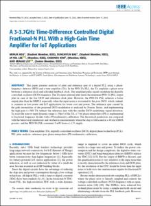 A 3-3.7GHz Time-Difference Controlled Digital Fractional-N PLL With a High-Gain Time Amplifier for IoT Applications