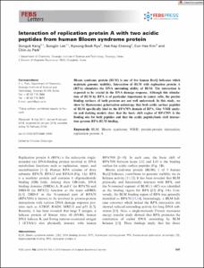Interaction of replication protein A with two acidic peptides from human Bloom syndrome protein