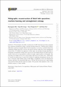 Holographic reconstruction of black hole spacetime: machine learning and entanglement entropy