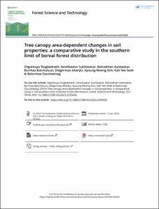 Tree canopy area-dependent changes in soil properties: a comparative study in the southern limit of boreal forest distribution