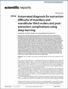Automated diagnosis for extraction difficulty of maxillary and mandibular third molars and post-extraction complications using deep learning