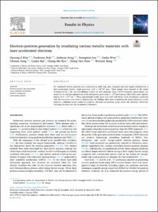 Electron-positron generation by irradiating various metallic materials with laser-accelerated electrons