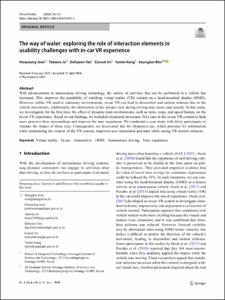 The way of water: exploring the role of interaction elements in usability challenges with in-car VR experience