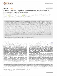 LY6D is crucial for lipid accumulation and inflammation in nonalcoholic fatty liver disease