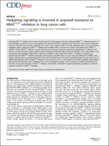 Hedgehog signalling is involved in acquired resistance to KRASG12C inhibitors in lung cancer cells