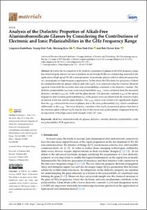 Analysis of the Dielectric Properties of Alkali-Free Aluminoborosilicate Glasses by Considering the Contributions of Electronic and Ionic Polarizabilities in the GHz Frequency Range