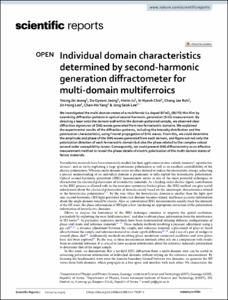Individual domain characteristics determined by second-harmonic generation diffractometer for multi-domain multiferroics