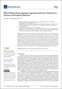 Shared Blood Transcriptomic Signatures between Alzheimer's Disease and Diabetes Mellitus (dagger)
