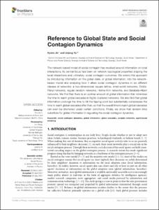 Reference to Global State and Social Contagion Dynamics