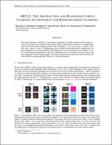 ARCLE: The Abstraction and Reasoning Corpus Learning Environment for Reinforcement Learning