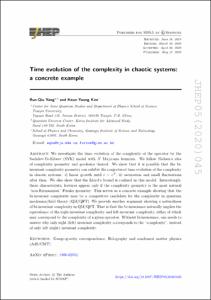 Time evolution of the complexity in chaotic systems: a concrete example