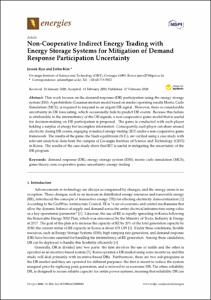 Non-Cooperative Indirect Energy Trading with Energy Storage Systems for Mitigation of Demand Response Participation Uncertainty
