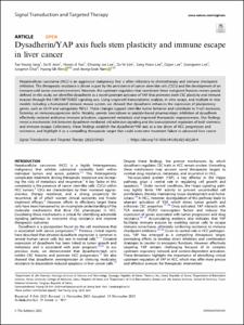 Dysadherin/YAP axis fuels stem plasticity and immune escape in liver cancer