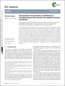 Improvement of perovskite crystallinity by omnidirectional heat transfer via radiative thermal annealing