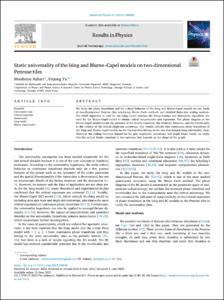 Static universality of the Ising and Blume–Capel models on two-dimensional Penrose tiles