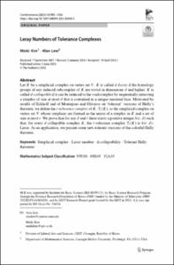 Leray Numbers of Tolerance Complexes