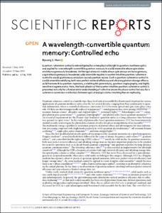 A wavelength-convertible quantum memory: Controlled echo