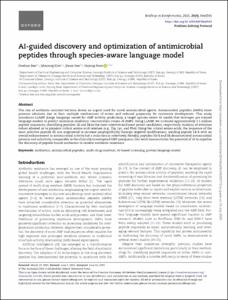 AI-guided discovery and optimization of antimicrobial peptides through species-aware language model