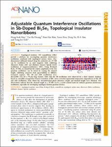 Adjustable quantum interference oscillatio in Sb-doped Bi2Se3 topological insulator nanoribbons