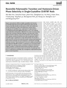 Reversible Polymorphic Transition and Hysteresis-Driven Phase Selectivity in Single-Crystalline C8-BTBT Rods
