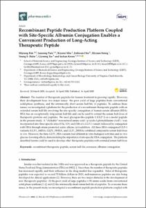 Recombinant peptide production platform coupled with site-specific albumin conjugation enables a convenient production of long-acting therapeutic peptide