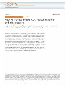How Rh surface breaks CO2 molecules under ambient pressure