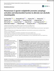 Paraoxonase-2 agonist vutiglabridin promotes autophagy activation and mitochondrial function to alleviate non-alcoholic steatohepatitis
