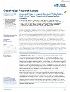 Nature and Origin of Magnetic Lineations Within Valdivia Bank: Ocean Plateau Formation by Complex Seafloor Spreading