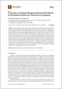 Evaluation of Demand Response Potential Flexibility in the Industry Based on a Data-Driven Approach