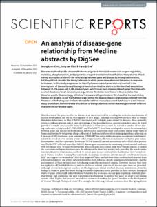 An analysis of disease-gene relationship from Medline abstracts by DigSee