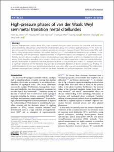 High-pressure phases of van der Waals Weyl semimetal transition metal ditellurides