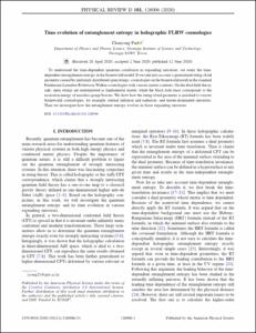 Time evolution of entanglement entropy in holographic FLRW cosmologies