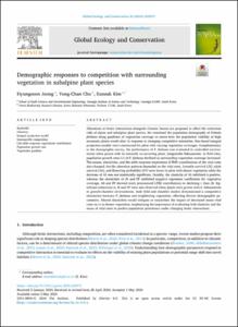 Demographic responses to competition with surrounding vegetation in subalpine plant species
