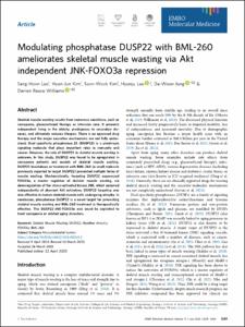 Modulating phosphatase DUSP22 with BML-260 ameliorates skeletal muscle wasting via Akt independent JNK-FOXO3a repression