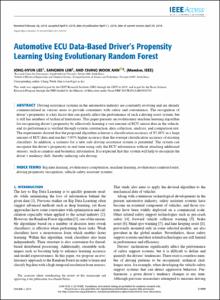 Automotive ECU Data-Based Driver's Propensity Learning Using Evolutionary Random Forest