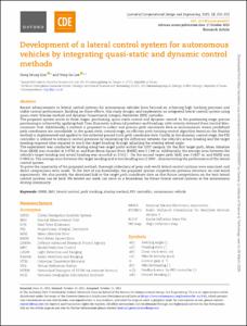 Development of a lateral control system for autonomous vehicles by integrating quasi-static and dynamic control methods