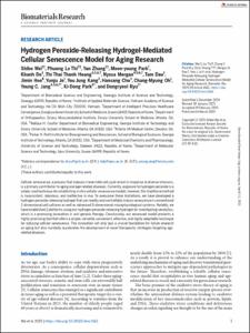 Hydrogen Peroxide-Releasing Hydrogel-Mediated Cellular Senescence Model for Aging Research