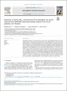 Estimation of surface PM2.5 concentrations from atmospheric gas species retrieved from TROPOMI using deep learning: Impacts of fire on air pollution over Thailand