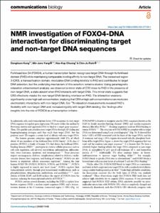 NMR investigation of FOXO4-DNA interaction for discriminating target and non-target DNA sequences