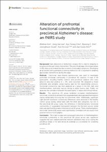 Alteration of prefrontal functional connectivity in preclinical Alzheimer's disease: an fNIRS study