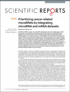 Prioritizing cancer-related microRNAs by integrating microRNA and mRNA datasets
