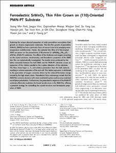 Ferroelectric SrMnO3 Thin Film Grown on (110)-Oriented PMN-PT Substrate