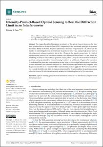 Intensity-Product-Based Optical Sensing to Beat the Diffraction Limit in an Interferometer