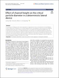 Effect of channel height on the critical particle diameter in a deterministic lateral device