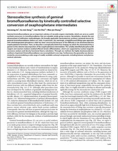 Stereoselective synthesis of geminal bromofluoroalkenes by kinetically controlled selective conversion of oxaphosphetane intermediates