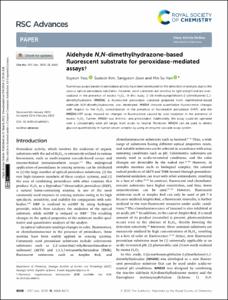 Aldehyde N,N-dimethylhydrazone-based fluorescent substrate for peroxidase-mediated assays