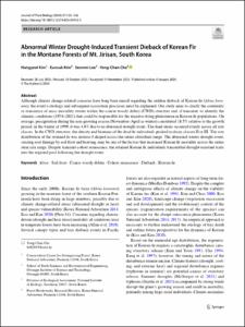 Abnormal Winter Drought-Induced Transient Dieback of Korean Fir in the Montane Forests of Mt. Jirisan, South Korea
